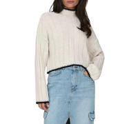 ONLY Pull-over 'ONLCHICK STITCH' beige / noir, Taille XS