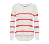 ONLY Pull-over 'ONLGeena' rouge clair / blanc naturel, Taille M