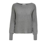 ONLY ONLADALINE Life L/S Short PULLO KNT Noos Pull-Over, Mélange de Gris Moyen, S Femme