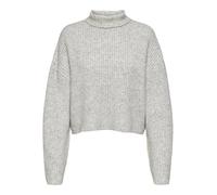 Only Pull en tricot femme OnLMELANIE col roulé gris clair chiné Taille M