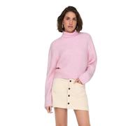 ONLY Onlmelanie L/S Pull à col roulé KNT Tricot, Rose, S Femme