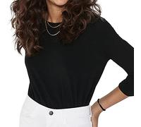 ONLY Pull Fin Femme col Rond Manches 3/4 tricoté Extensible - ONLGLAMOUR | Haut sans manches
