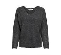 Pull en maille Col en V Manches longues Poignets côtelés gris Luna Gris S