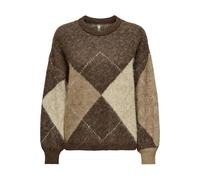 ONLY Pull Hiver Noemie Chestnut Cocoa Creme/Biscotti/Melange/Argyle S