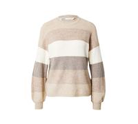 ONLY Pull-over 'Atia' beige foncé / beige chiné / taupe / blanc, Taille XS