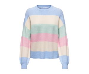 ONLY Pull-over 'Atia' crème / bleu fumé / vert pastel / rose clair, Taille M