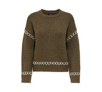ONLY Pull-over 'ONLAmanda' umbra / blanc naturel, Taille XS