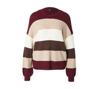 ONLY Pull-over 'ONLATIA' beige chiné / chocolat / lie de vin / blanc, Taille L