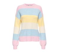 ONLY Pull-over 'ONLAtia' beige clair / bleu clair / jaune pastel / rose, Taille S