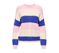 ONLY Pull-over 'ONLATIA' crème / bleu marine / rose, Taille M