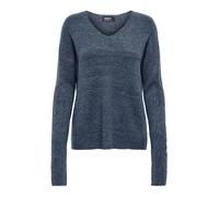 Only Pull à col en V Onlcamilla – maille Noos manches longues Femme bleu foncé XS