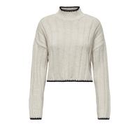 ONLY Pull-over 'ONLCHICK STITCH' beige / noir, Taille XL