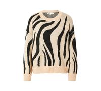 ONLY Onlhazel Ls O-Neck Jq KNT Sweater, Humus/Motif : Noir, M Femme