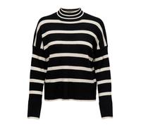 ONLY Pull-over 'ONLIbi' noir / blanc, Taille L