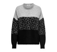 Only Pull-over ONLJade Motif animal, col rond, manches longues Gris clair chiné Taille M