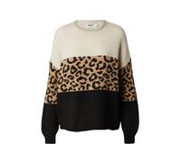 Only Onljade Animal Ls O-cou Cc Knt Sweater, Femme, Moonbeam/Pattern:black/Toasted Coconut, L