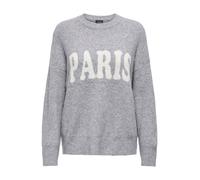 ONLY Pull-over 'ONLJerico' gris chiné / blanc, Taille L