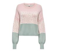 ONLY Pull-over 'ONLLEONA' jade / rose / blanc, Taille XS