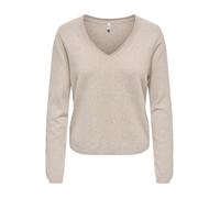ONLY Onlloyal Life LS V-Neck Pullover KNT Nca Jersey Beige, S pour Femme, Beige, S