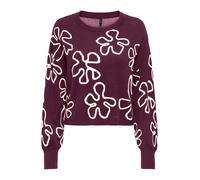 ONLY Pull-over 'ONLMONTANA' lie de vin / blanc, Taille XS
