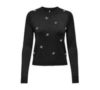 ONLY Pull-over 'ONLVENICE' noir chiné / argent, Taille L