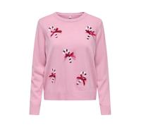 ONLY Pull-over 'ONLXMAS SHINE' rose / lie de vin / blanc, Taille XL