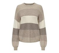 Only Pull pour Femme ONLATIA L/S Stripe KNT Noos, Gris Plume/Rayures : W. Beige/White Cap Grey/LeafleSS Tree, S, Feather Gray/Stripes:w. Beige/Whitecap Gray/Leafless Tree, S