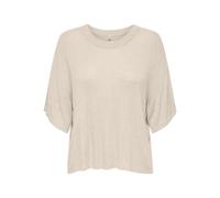 ONLY Rib O-Neck Top KNT Onltara SS Haut côtelé à col Rond, Gris Whitecap, M Femmes