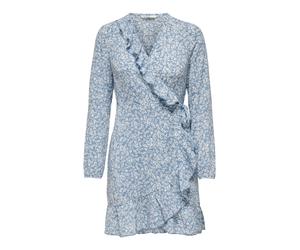 ONLY Robe 'Carly' bleu clair / blanc, Taille 42