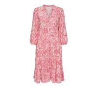 ONLY Onlmilana Dress WVN Noos Robe élégante avec col en V, Manches 7/8 et Fermeture à Boutons, Cloud Dancer, XS Femmes