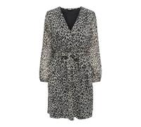 ONLY Robe Chemise Mini Manches Longues en Mesh imprimé avec col en V boutonné ONLCERA