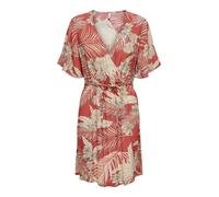 ONLY Robe d’été 'ONLPalina' beige / rouge orangé / noir, Taille 36