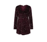 ONLY Onlanika Ls Sequins Robe à col en V WVN, Vin, L