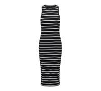 ONLY Onlbelfast Stripe S/L Mididress JRS Noos Robe midi, Noir, S Femme