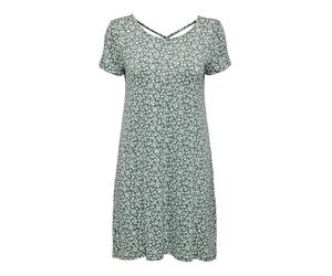 Only Robe Onlbera Back Lace Up S/S JRS Noos, Baume Vert/AOP : Fleurs Blanches, L