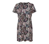 ONLY Robe 'POP TRASH' bleu outremer / noisette / brun foncé / blanc, Taille 34