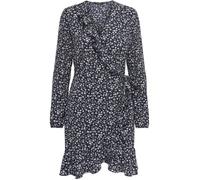 ONLY Robe Portefeuille à Volants Bleu Marine Femme 42