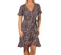 ONLY Robe Portefeuille ONLOLIVIA pour Femme - Robe Courte, Black AOP : Shore Flower, XS