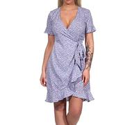 ONLY Onlolivia S/S Wrap Dress WVN Noos Robe, Violet/AOP : Nanna Flower, 40 Femmes