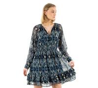 ONLY Onlviva Life L/S Layer Dress Ptm Robe d'été, Forever Blue/AOP : Ethnic Rebel, L Femme