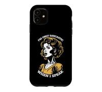 Only Sarcastic Speak Funny Sarcasm Citation Retro Pop Art Femme Coque pour iPhone 11