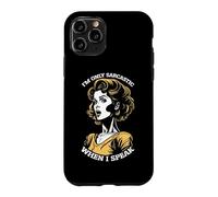 Only Sarcastic Speak Funny Sarcasm Citation Retro Pop Art Femme Coque pour iPhone 11 Pro