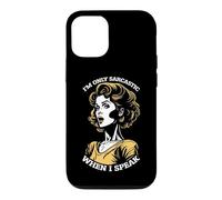 Only Sarcastic Speak Funny Sarcasm Citation Retro Pop Art Femme Coque pour iPhone 12/12 Pro