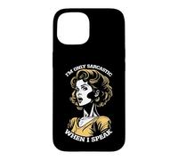 Only Sarcastic Speak Funny Sarcasm Citation Retro Pop Art Femme Coque pour iPhone 15