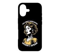 Only Sarcastic Speak Funny Sarcasm Citation Retro Pop Art Femme Coque pour iPhone 17