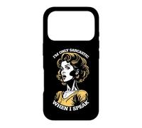 Only Sarcastic Speak Funny Sarcasm Citation Retro Pop Art Femme Coque pour iPhone 17 Pro