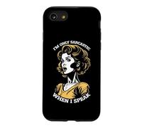 Only Sarcastic Speak Funny Sarcasm Citation Retro Pop Art Femme Coque pour iPhone SE (2020) / 7/8