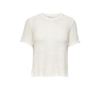 ONLY Seulement T-Shirt Femme uni col Rond, Coupe décontractée., Couleurs:Blanc, Size:S