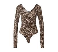 ONLY Shirtbody 'ONLLIVE LOVE' crème / beige foncé / noir, Taille L