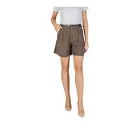 Only - Short à fermeture éclair et bouton avec poches avant - Femme - Shorts - Brun - Taille: 36 FR